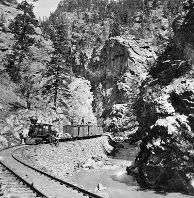 Silver ore train, Clear Creek Canyon, Colorado by American Photographer